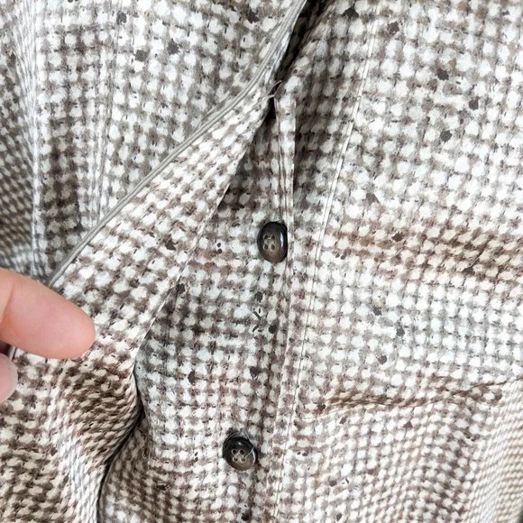 Vintage Linda Allard Ellen Tracy Silk Blouse Top Shirt Button Long Brown 90s 8 - Picture 11 of 14